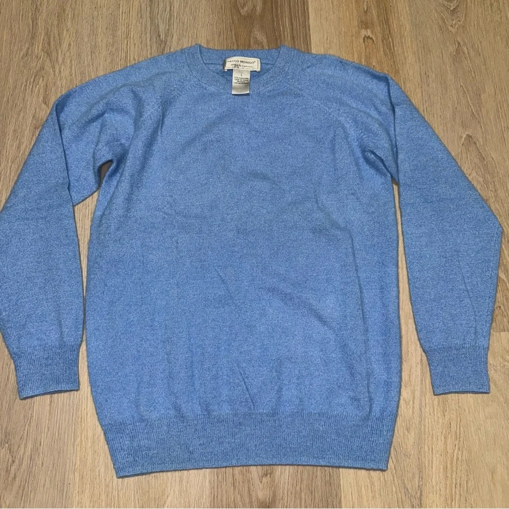 Paolo Mondo 100% Cashmere Blue Sweater - Size Small